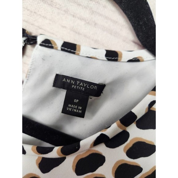 Ann Taylor Womens Sheath Dress Multicolor Animal Print Pockets Short Petites 0 - Picture 6 of 7